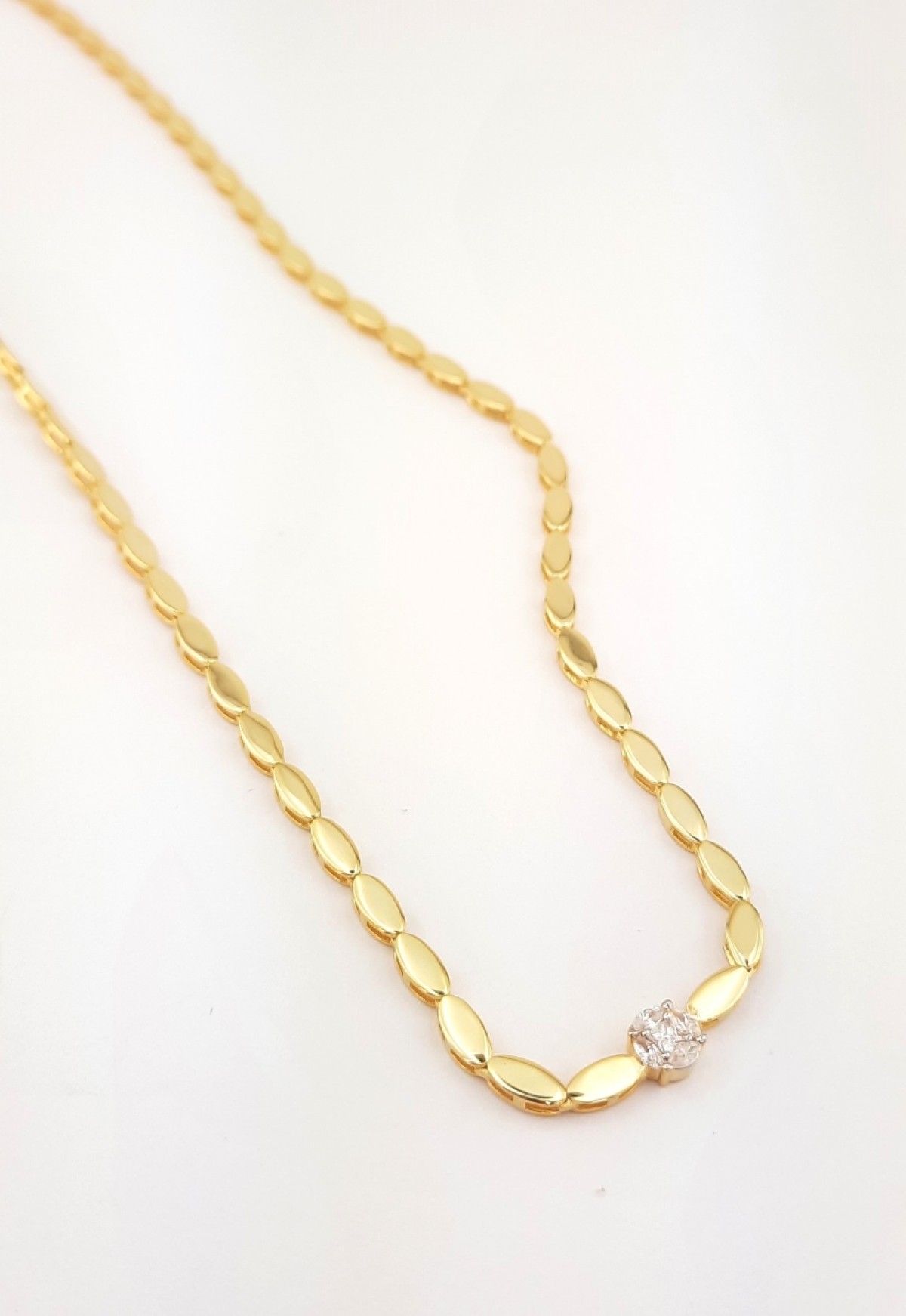 Arpa Kesim Parçalı Gümüş Zincir Kolye Arpa Kesim Parçalı Gümüş Zincir Kolye