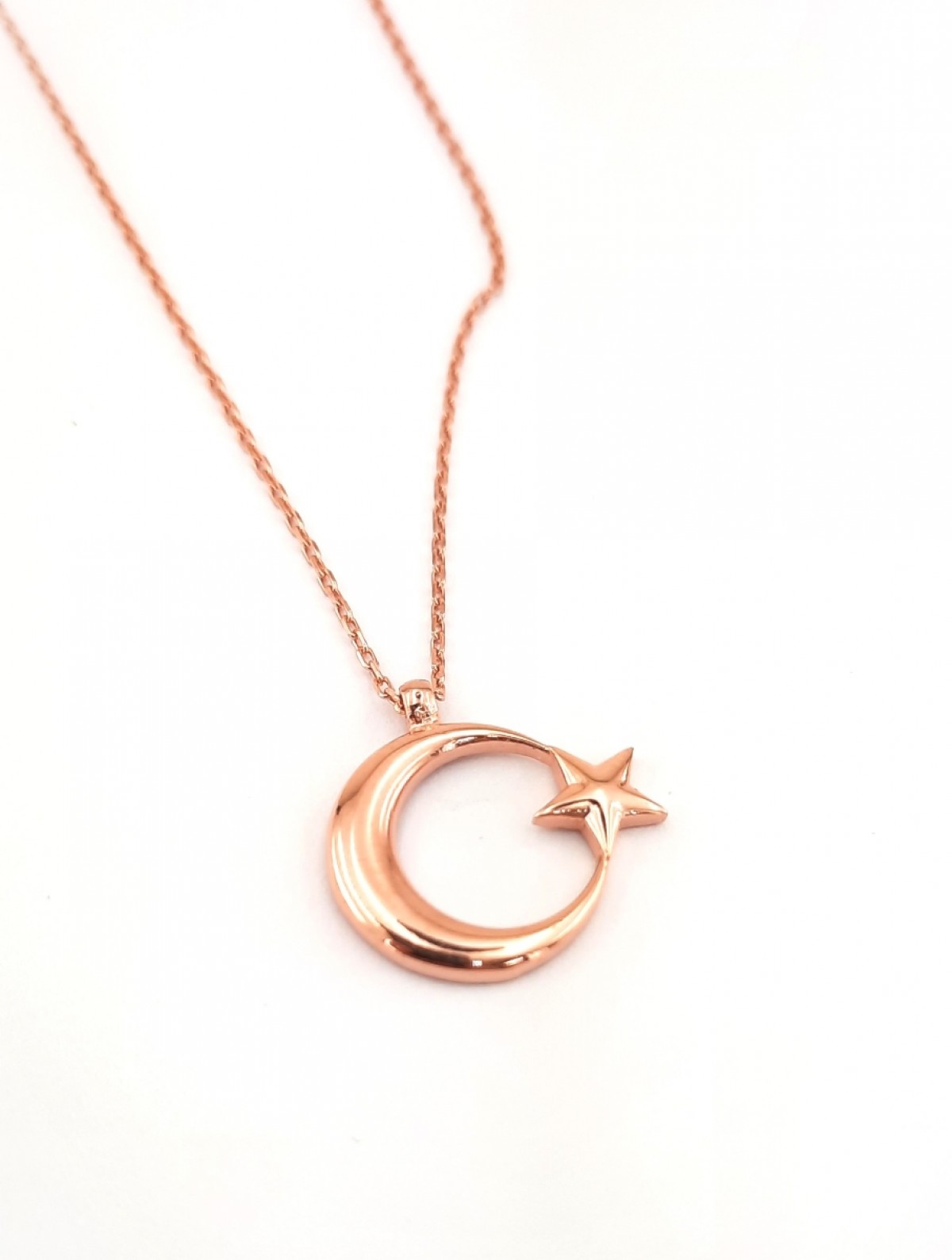 Ay - Yıldız Rosegold Gümüş Kolye Ay - Yıldız Rosegold Gümüş Kolye