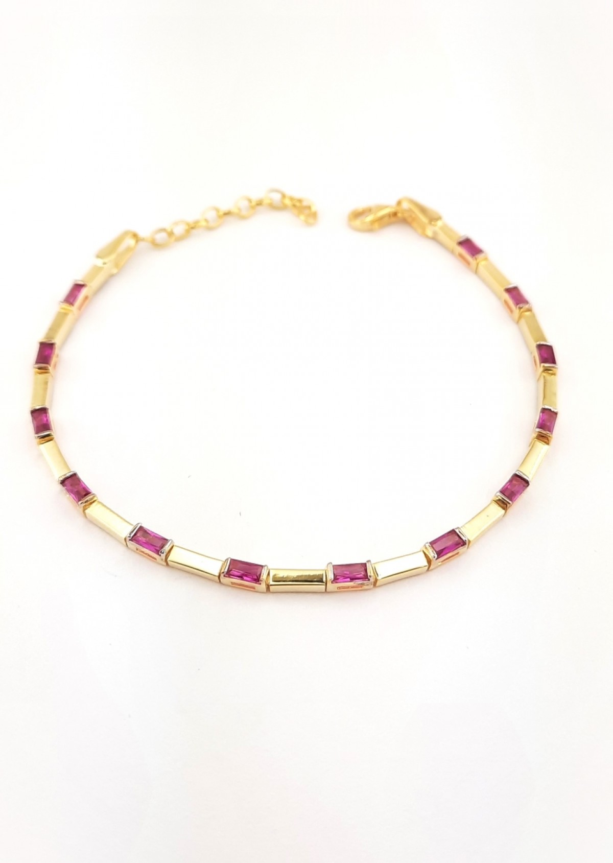 Fuşya Renk Taşlı Gümüş Bileklik Fuşya Renk Taşlı Gümüş Bileklik