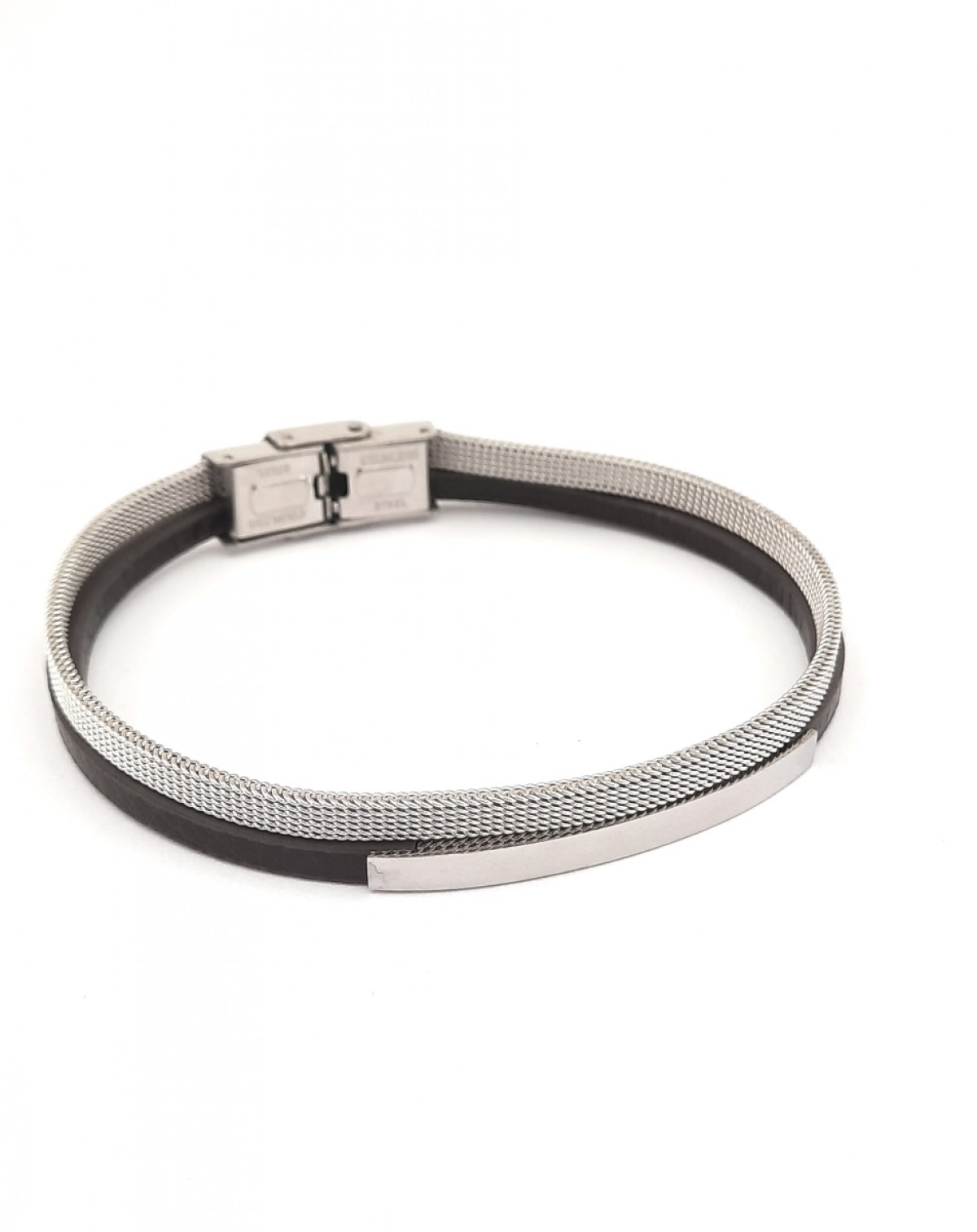 Hasır Model ve Kahverengi Deri Bileklik Hasır Model ve Kahverengi Deri Bileklik