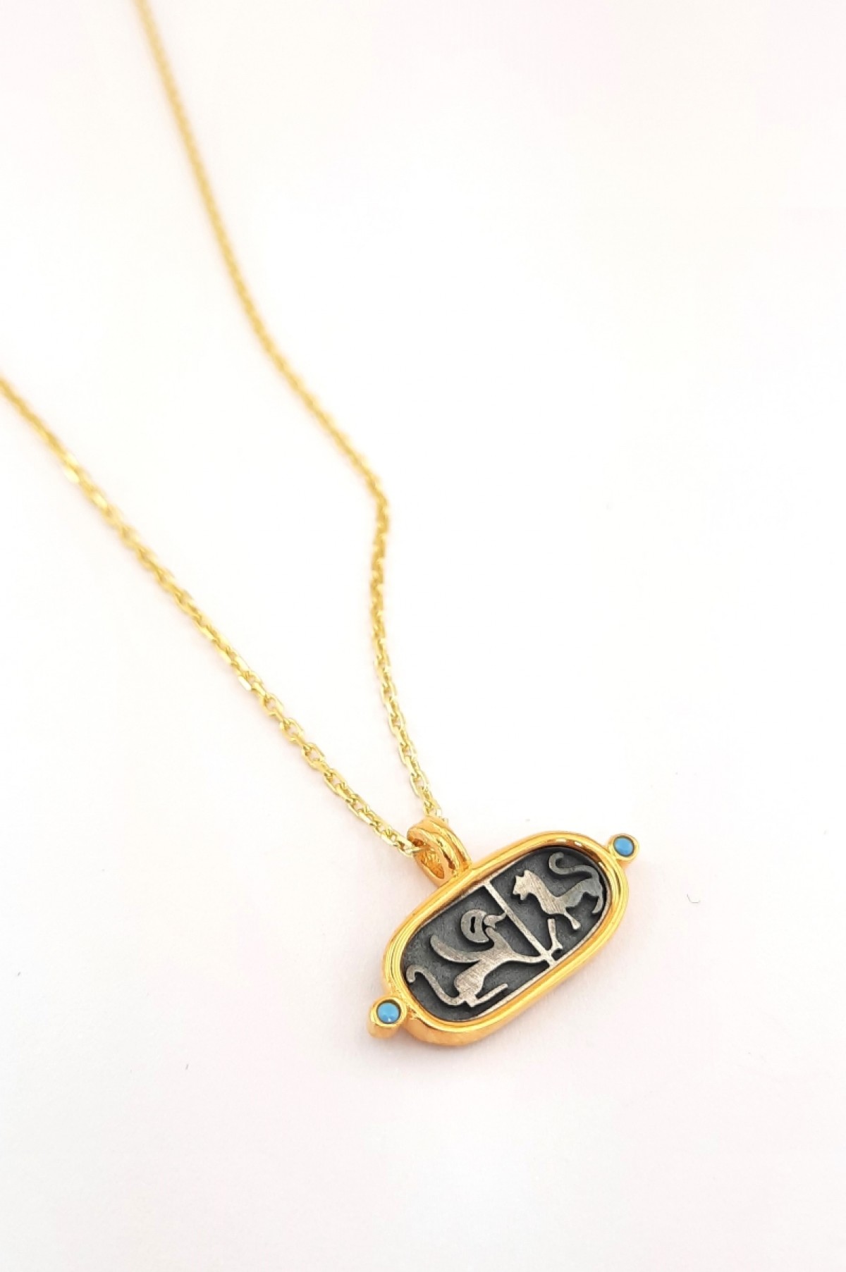 Hiyeroglif Küçük Tablet Gümüş Kolye Hiyeroglif Küçük Tablet Gümüş Kolye