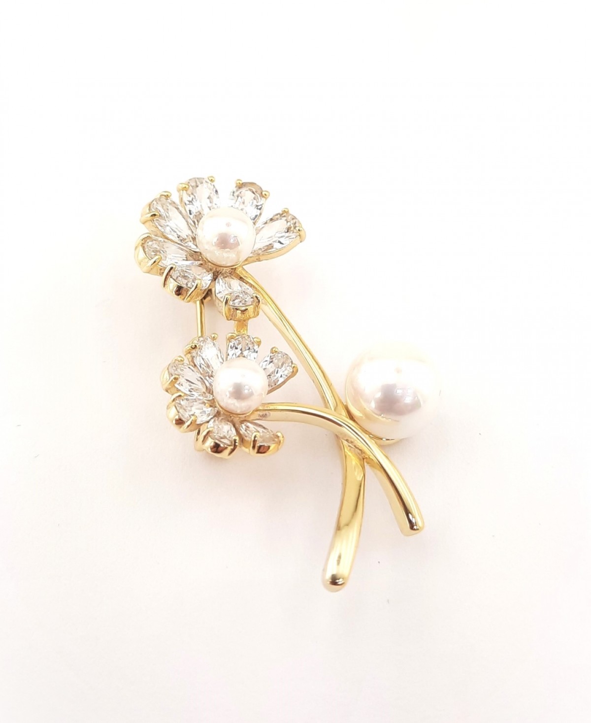 İncili Papatya Gümüş Broş İncili Papatya Gümüş Broş