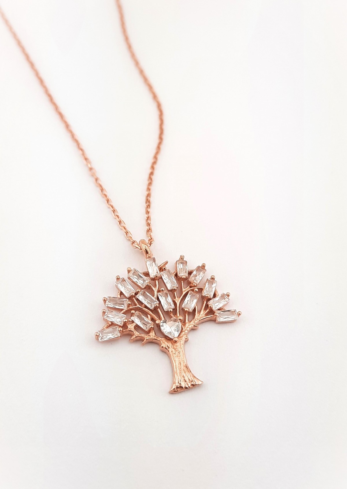 Işıltılı Hayat Ağacı Gümüş Kolye Işıltılı Hayat Ağacı Gümüş Kolye