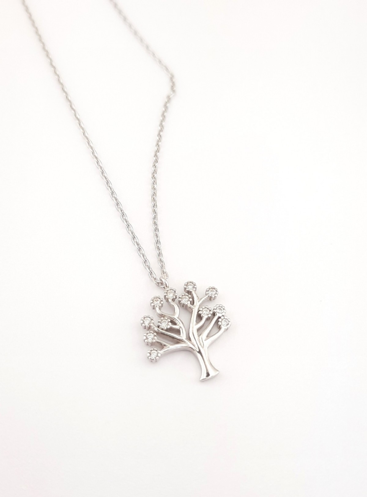 Işıltılı Hayat Ağacı Gümüş Kolye Işıltılı Hayat Ağacı Gümüş Kolye