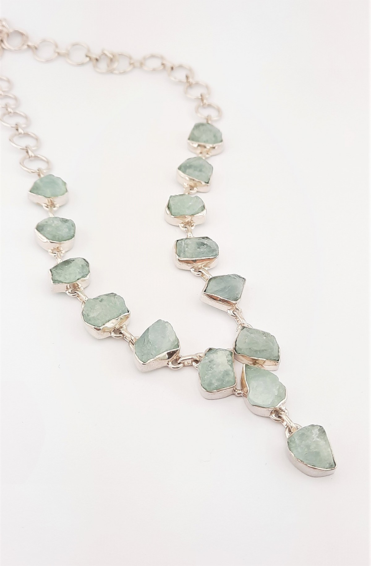 Kuvars Taşlı Gümüş Kolye