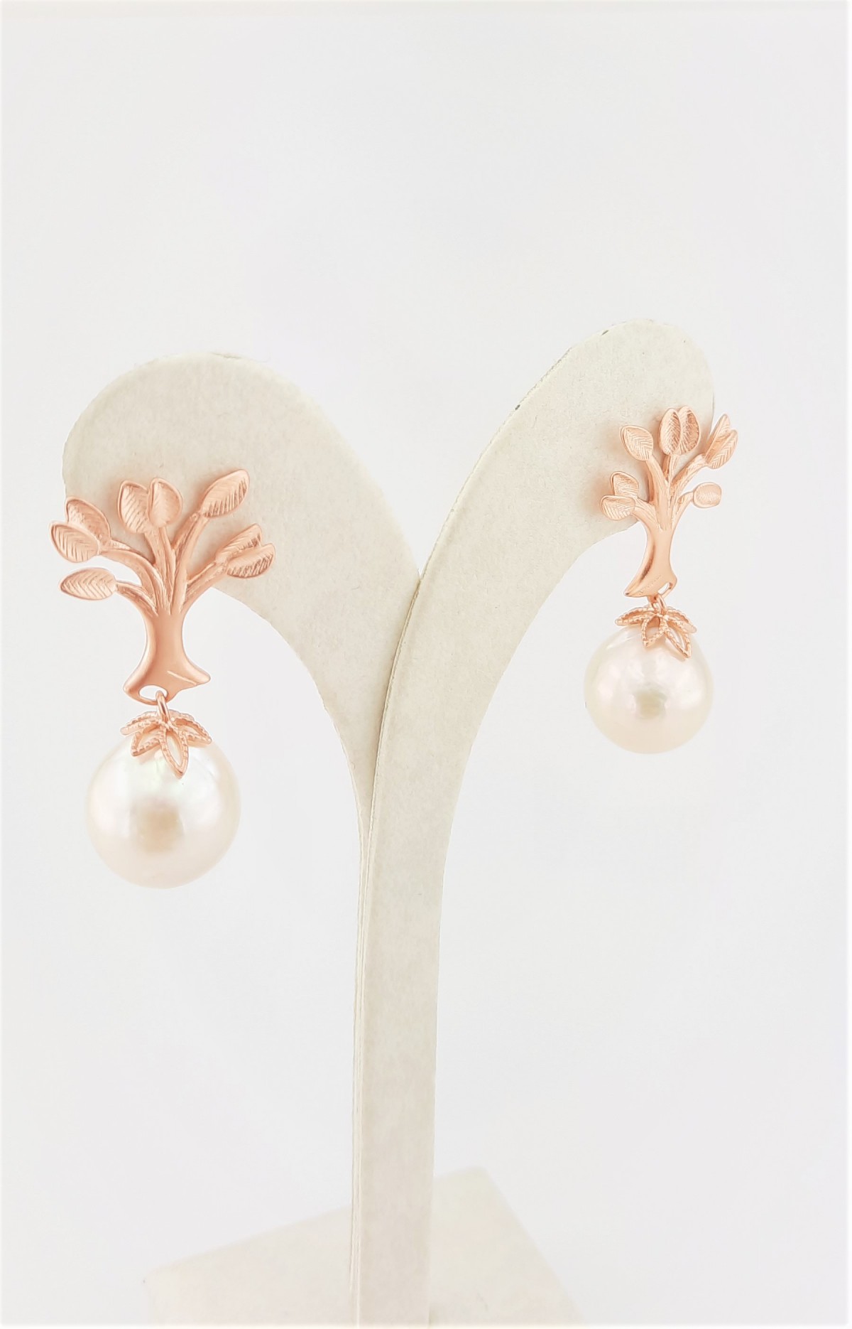 Sallantılı Barok İncili Hayat Ağacı Rosegold Gümüş Küpe Sallantılı Barok İncili Hayat Ağacı Rosegold Gümüş Küpe