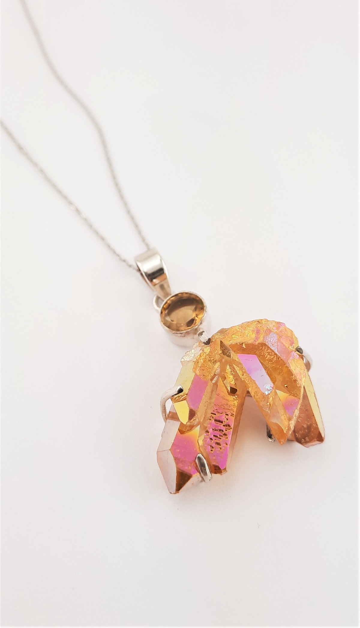 Sunshine Aura Kuvars Taşlı Gümüş Kolye