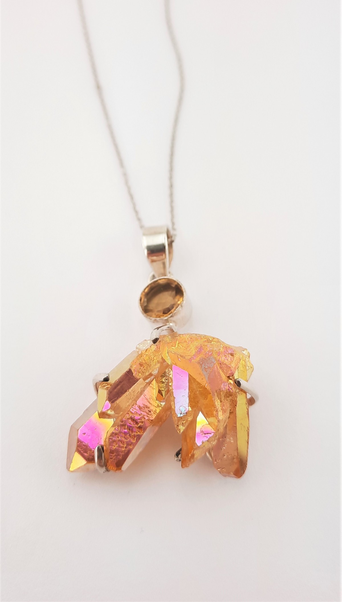 Sunshine Aura Kuvars Taşlı Gümüş Kolye