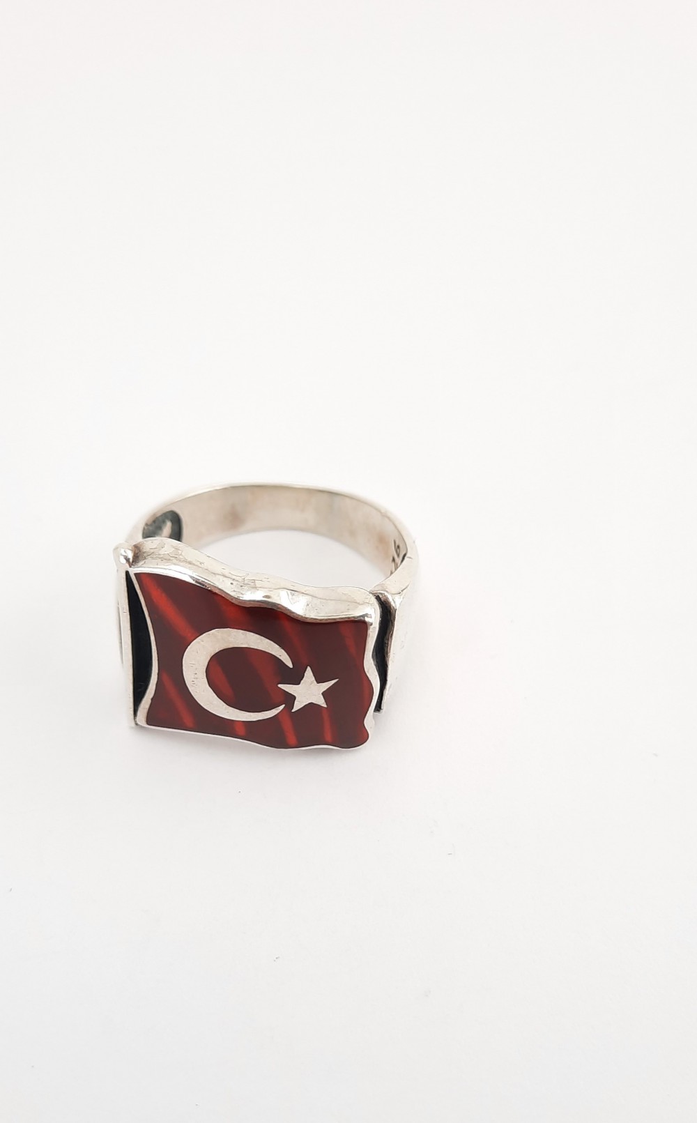 Türk Bayrağı Gümüş Erkek Yüzük
