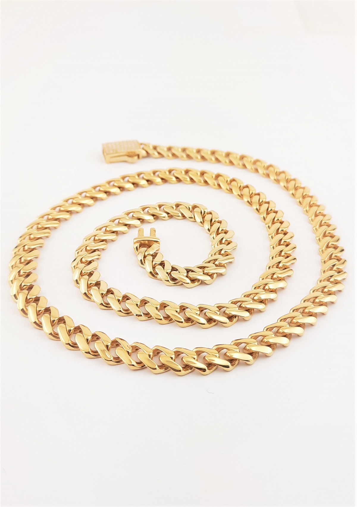 Taşsız Gold İnce Monaco Chain Gümüş Kolye Taşsız Gold İnce Monaco Chain Gümüş Kolye