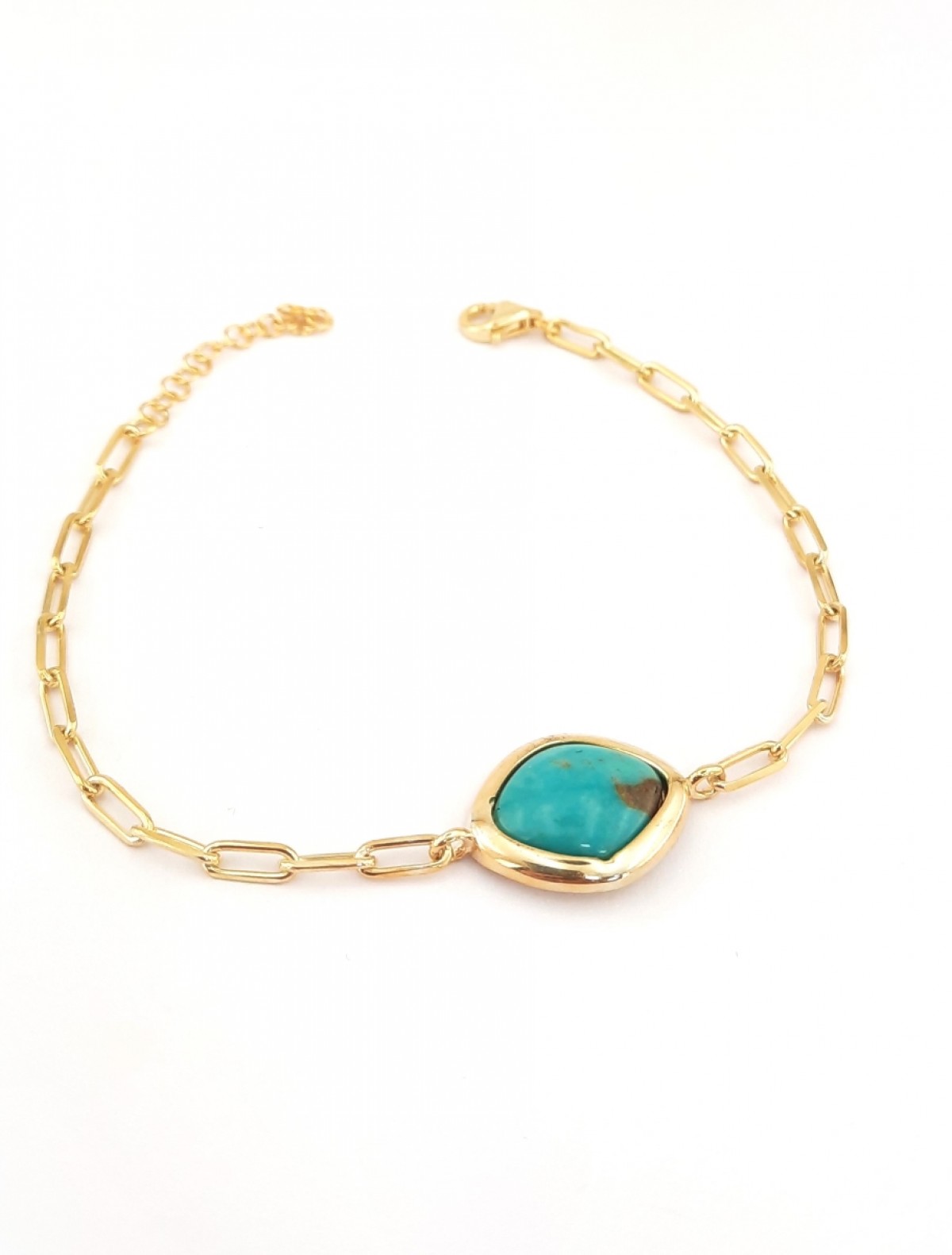 Turkuaz Taşlı Ataş Zincirli Gümüş Bileklik Turkuaz Taşlı Ataş Zincirli Gümüş Bileklik