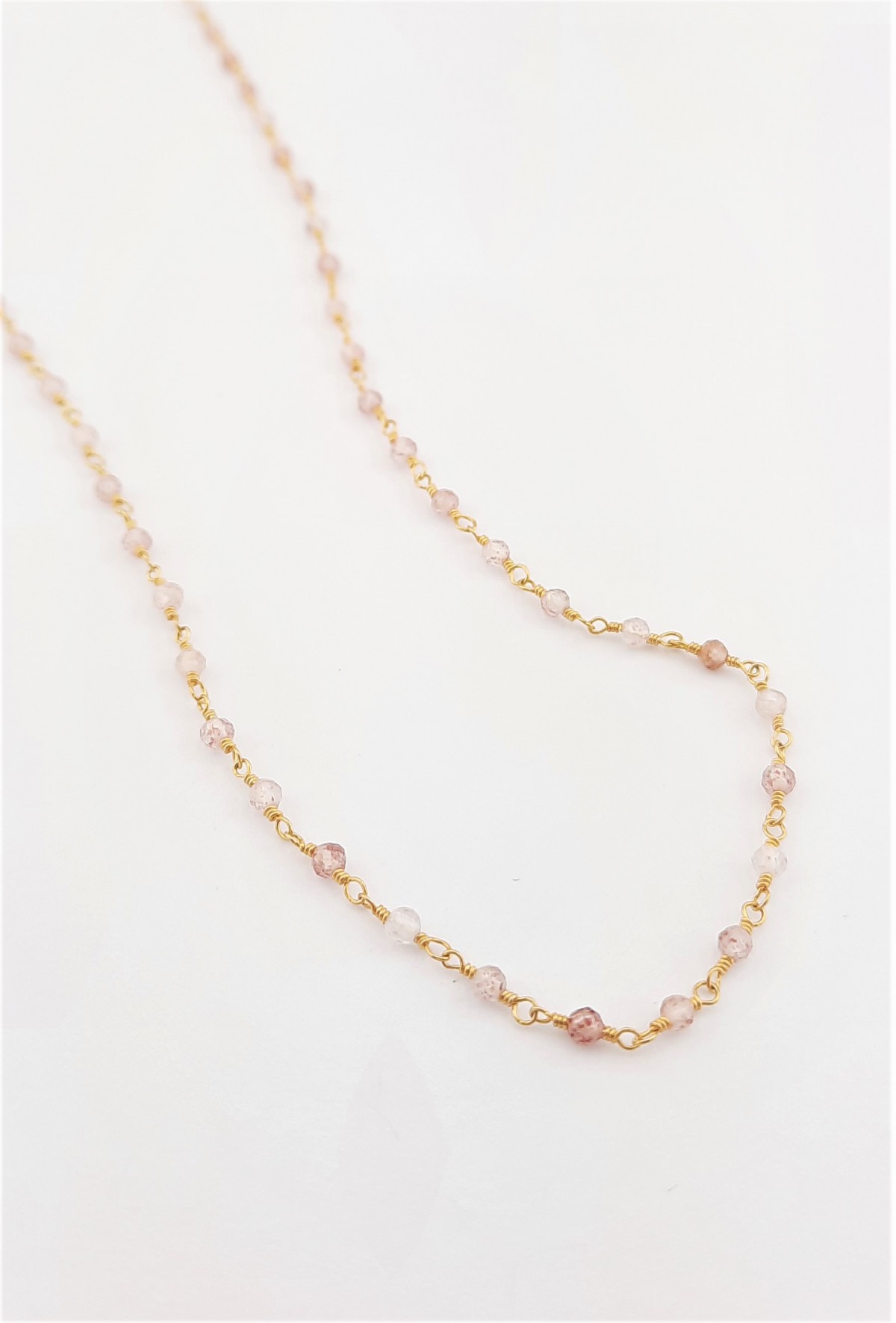 Turmalin Taşlı Gold Gümüş Zincir Kolye Turmalin Taşlı Gold Gümüş Zincir Kolye