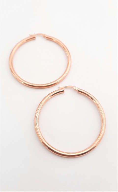 Büyük Halka Rosegold Gümüş Küpe