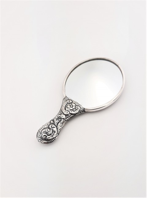 En Küçük Boy(9 cm x 4.5 cm) Gümüş El Aynası