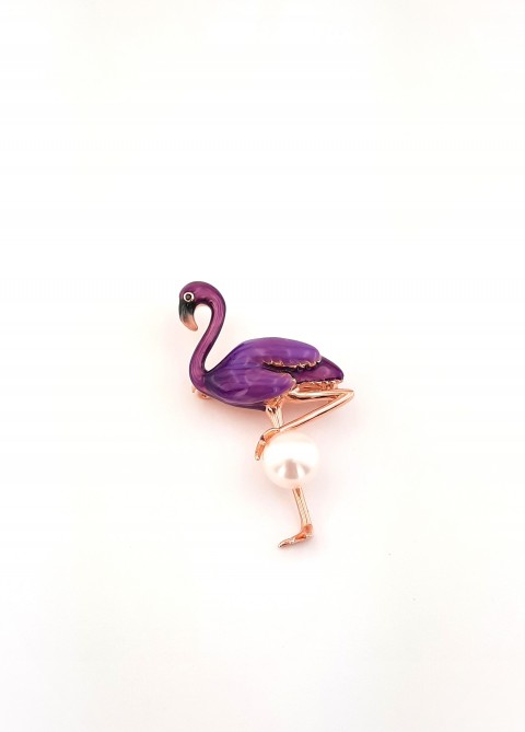 Flamingo Gümüş Broş