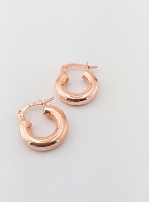 Küçük Kalın Halka Rosegold Gümüş Küpe