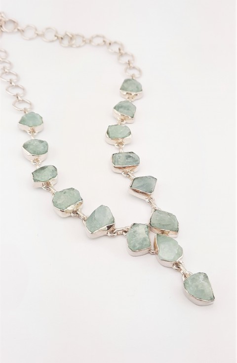 Kuvars Taşlı Gümüş Kolye