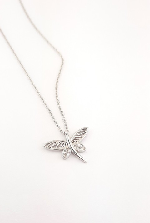 Markiz Taşlı Yusufçuk Gümüş Kolye