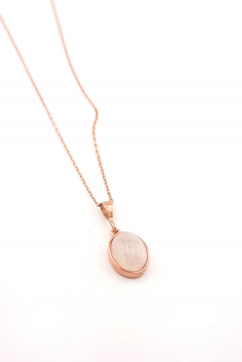 Oval Kesim Minik Ay Taşı Gümüş Kolye