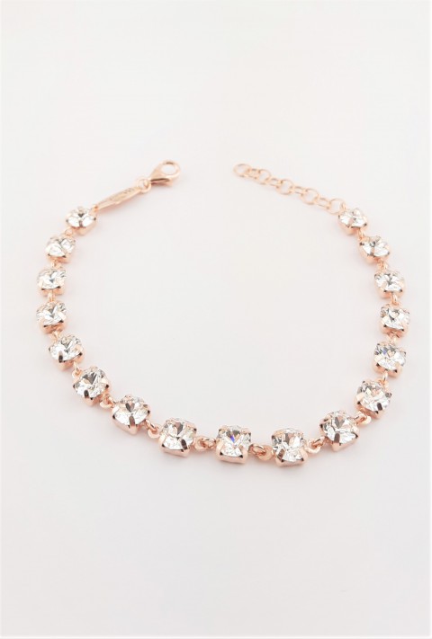 Sıralı Swarovski Taşlı Gümüş Bileklik