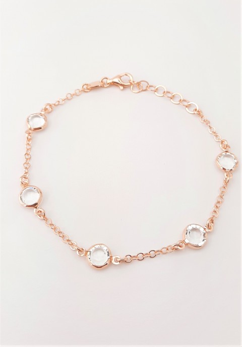 Swarovski Taşlı Gümüş Zincir Bileklik