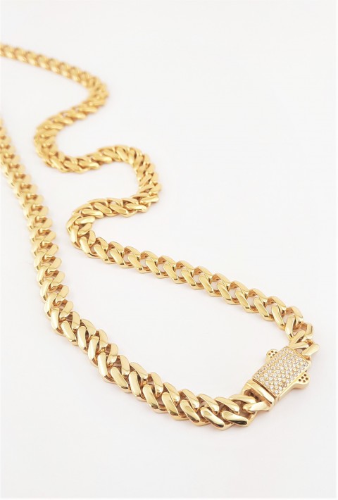 Taşsız Gold İnce Monaco Chain Gümüş Kolye Taşsız Gold İnce Monaco Chain Gümüş Kolye