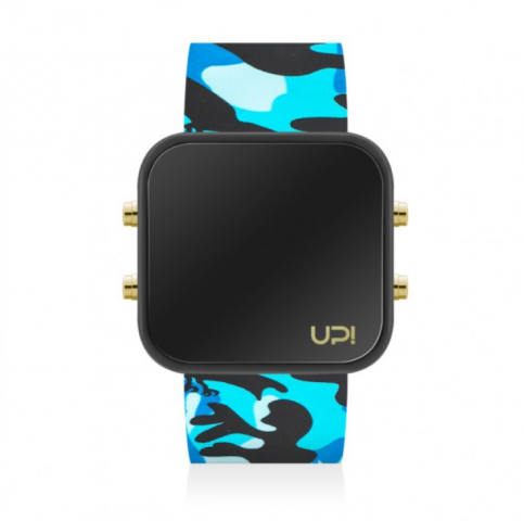 Up! Watch Led GBlack&Blue Camouflage Kol Saati