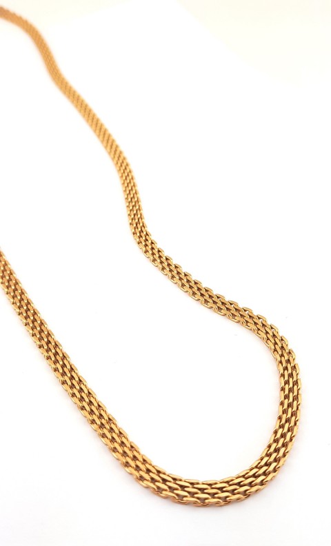 Yassı Örgü Halat Model Gold Çelik Zincir
